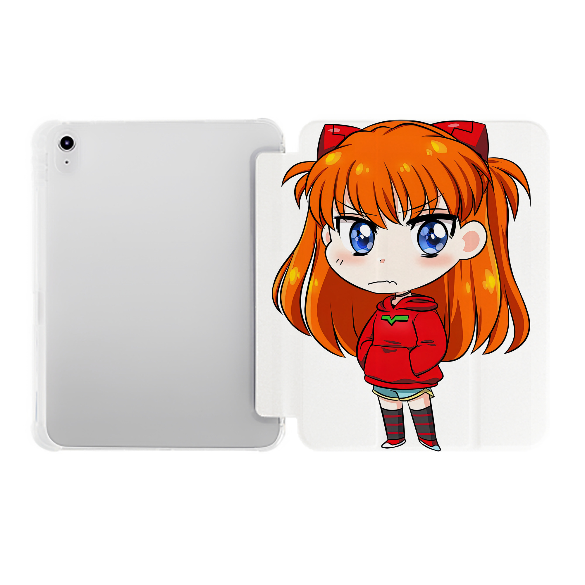 （画像用） EVA 新世紀エヴァンゲリオン IPad ケース ペン収納付き 三つ折りスタンド PUレザー×シリコン 対応機種9.5/10.5/10.9インチ